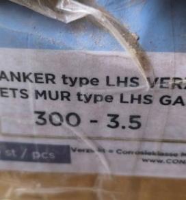 Crochets mur type LKS galva 300-3.5 :500 pces : 45 €
