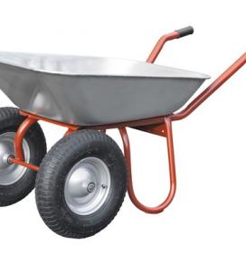Brouette 2 roues CAPITO DUO 85 litres, cuve plate, pneus et jante en acier : 225 €