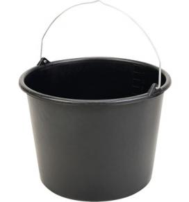 Seau de chantier PE rond noir avec étrier à crochet ∅ 373 mm 20 l : 2,60 € pièce : + de 100 Pièces disponible
