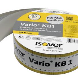 Ruban adhésif ISOVER Vario® KB1 unilatéral pour l'intérieur 50 m x 60 mm lot = 5 rouleaux : 140 € 
