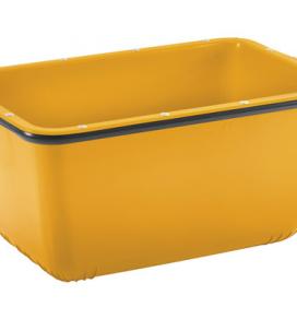 Bac pour mortier pouvant être manipulé  PE jaune 990 x 665 x 490 mm 200 l : 115 € pièce : 