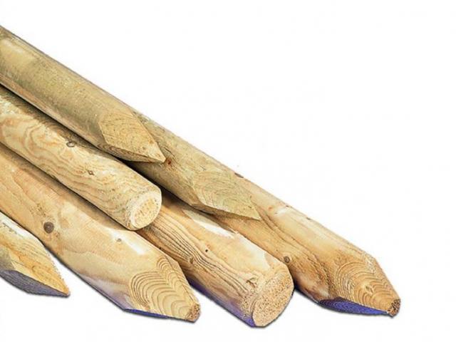 poteaux épicéa écorcé + pointe traité cl.4 H1,00m Ø5cm : 1,75 € pièce