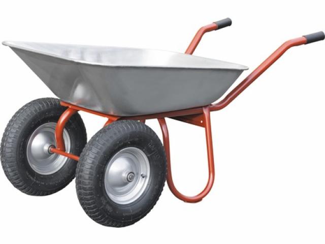 Brouette 2 roues CAPITO DUO 85 litres, cuve plate, pneus et jante en acier : 225 €