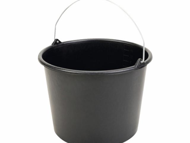 Seau de chantier PE rond noir avec étrier à crochet ∅ 310 mm 12 l : 1,25 € Pièce : + de 100 Pièces disponible