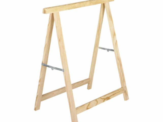 Tréteau rabattable en pin 74 x 73,5 x 37 cm naturel, 200 kg : 8,50 €