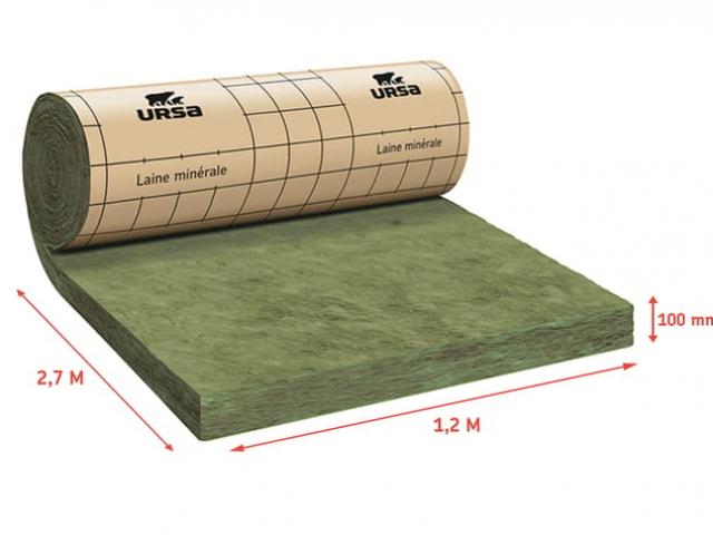 Rouleau de laine de verre URSA SERENITY 40 kraft, Ep.100mm, : 5 € M²